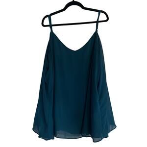 Torrid Sophie Chiffon Swing Cami Tank Top Dark Blue Teal Size 5